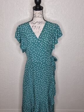 Dreimp Polka Dot Wrap Dress Size XL